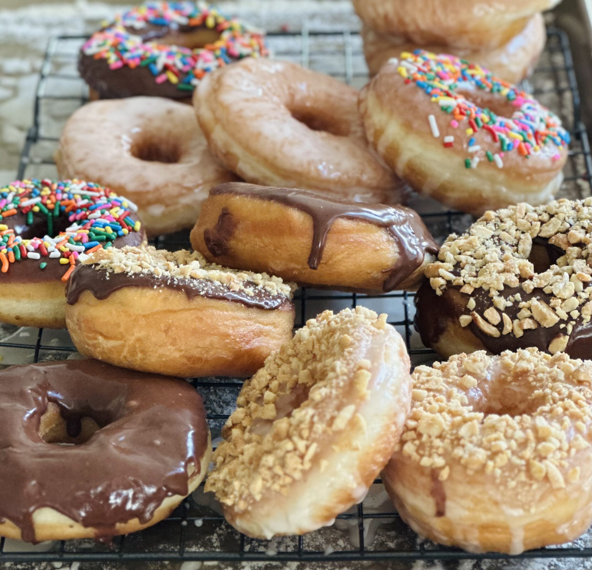 Classic Yeast Donuts with Chocolate Glaze and Custard Filling