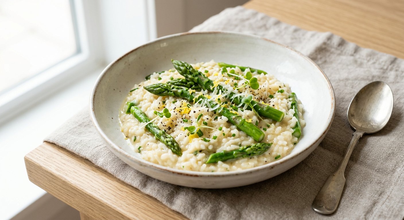 Lemon Beurre Blanc Asparagus Risotto