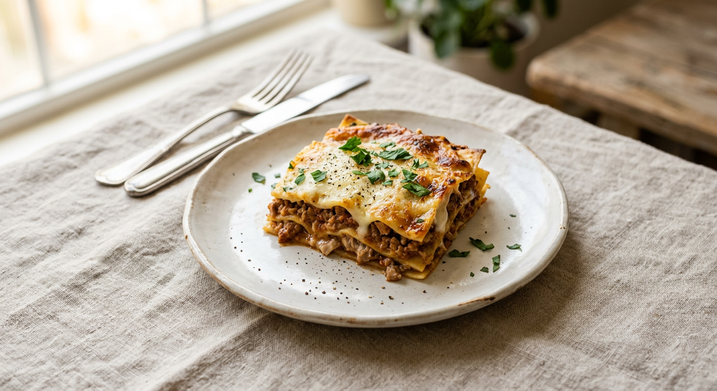 Pork and Beef Lasagna with Homemade Sauce