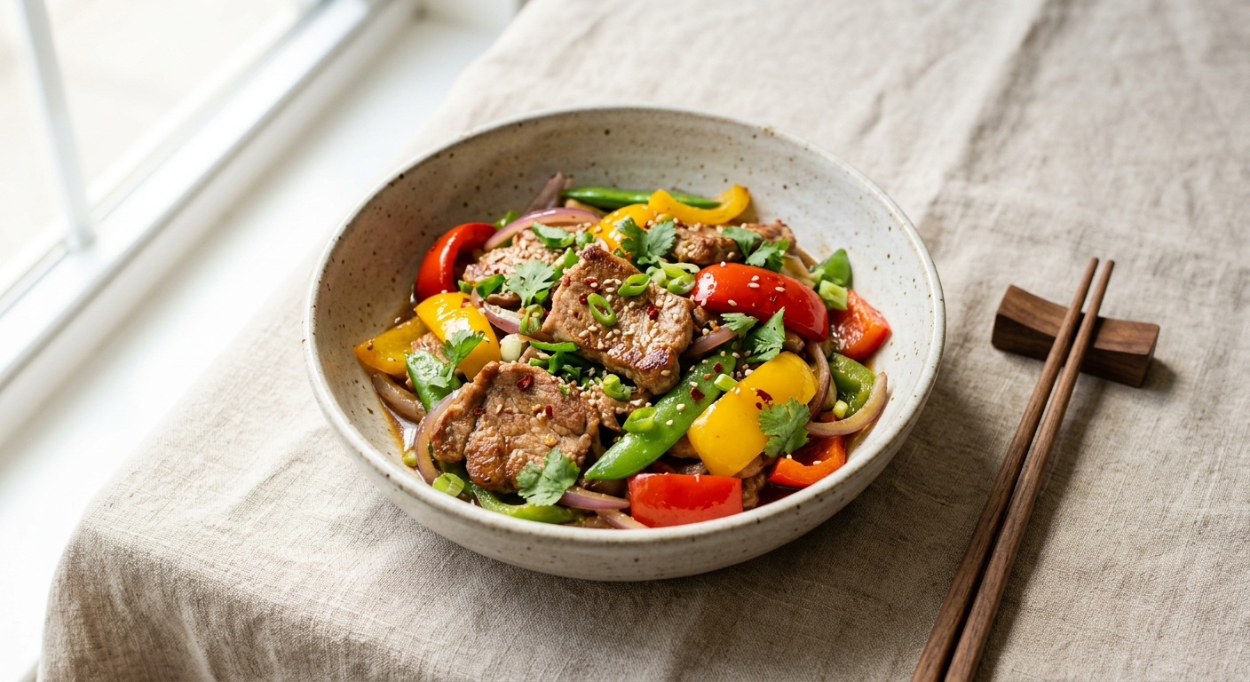 Pork Stir Fry with Bell Peppers