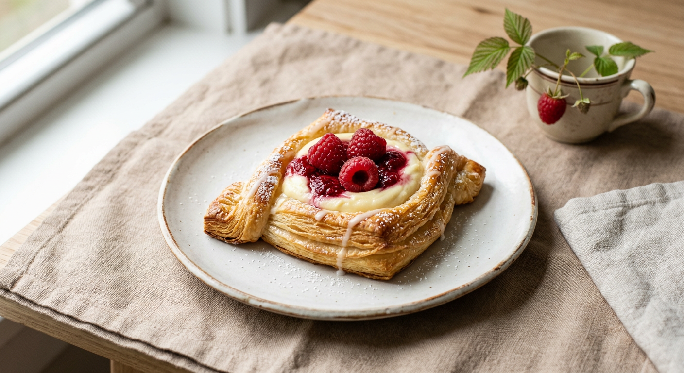 Raspberry Cream Cheese Puff Pastry Danish