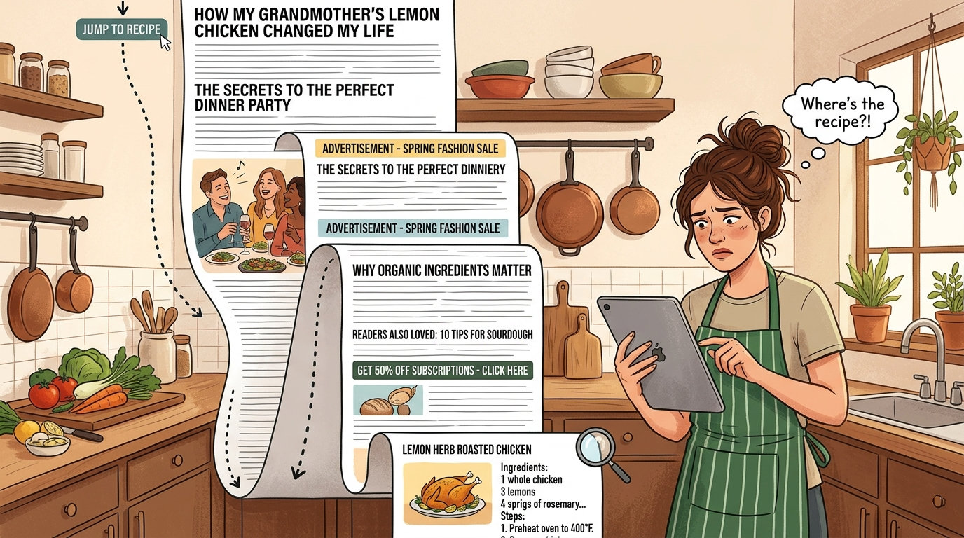 Why are recipe blogs so long?