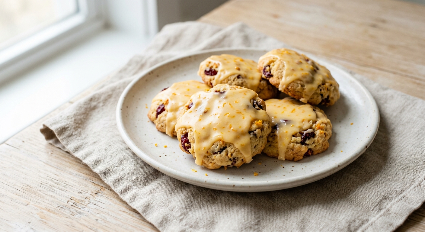 Cranberry Orange Cookies with Orange Icing