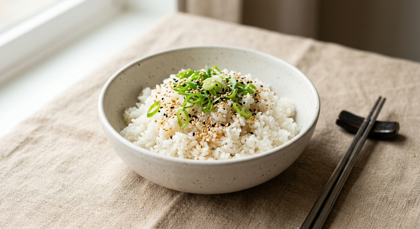 Korean Rice with Sesame and Scallions