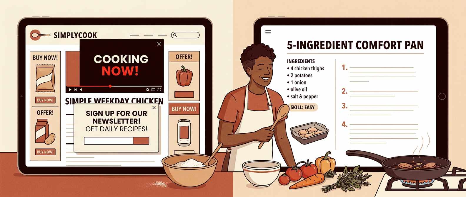 NoAdsCooking vs Minimalist Baker