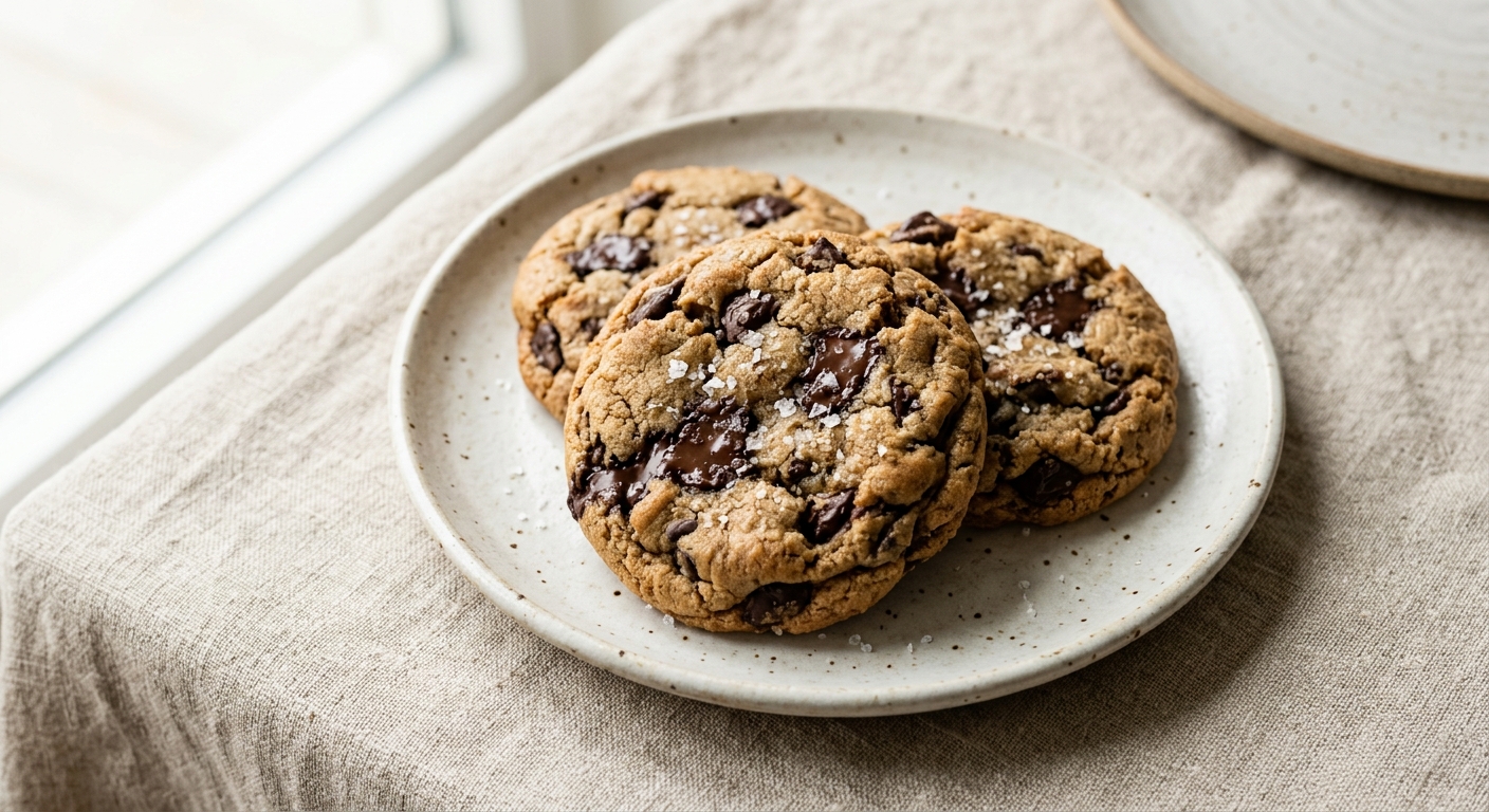 Chewy Salted Vegan Chocolate Chip Cookies