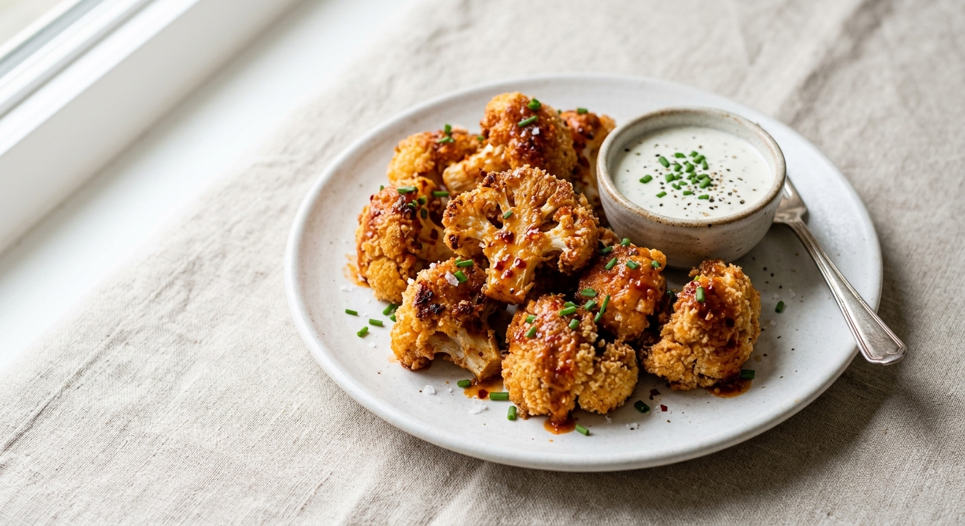 Crispy Buffalo Cauliflower Bites