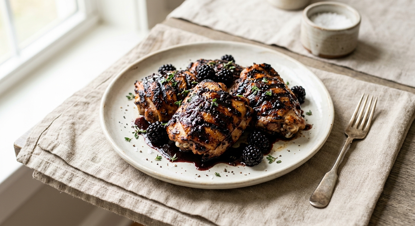 Grilled Chicken Thighs with Blackberry-Balsamic Glaze