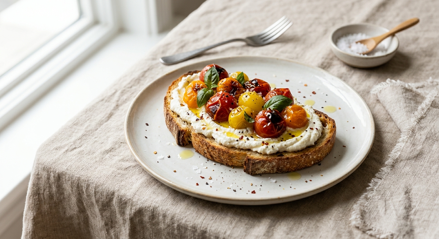 Whipped Ricotta and Roasted Cherry Tomato Toast