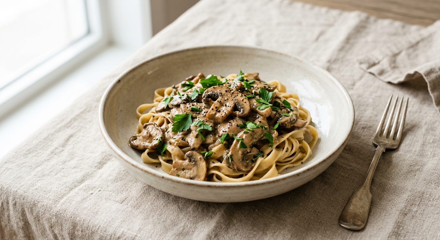 Rich Vegan Mushroom Stroganoff