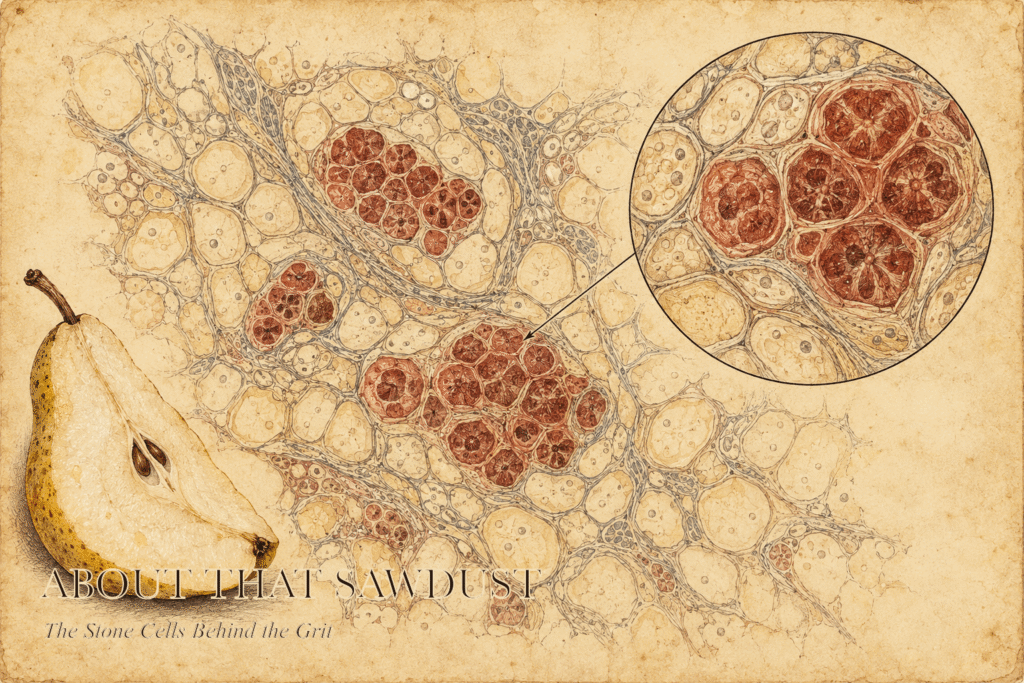 Pear stone cells under magnification